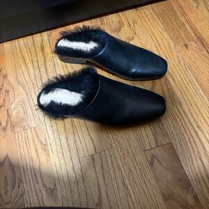 Pour La Victoire Sebina Mule Rabbit Fur-Lined Women's Mules size 7